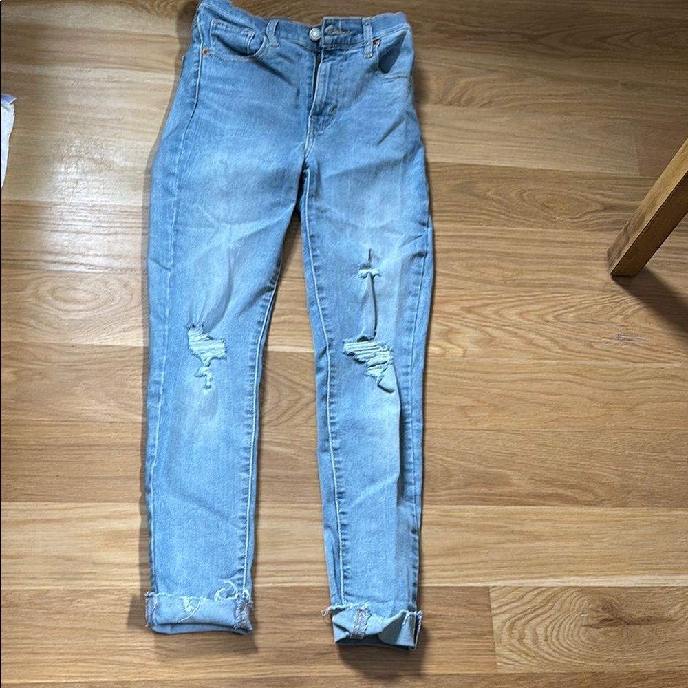 Light Blue Distressed Women's Jeans